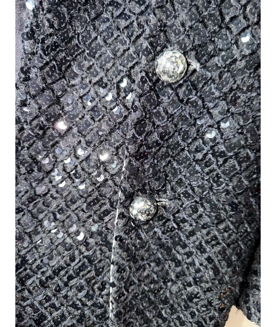 CHANEL Черное вискозное пальто, фото 6