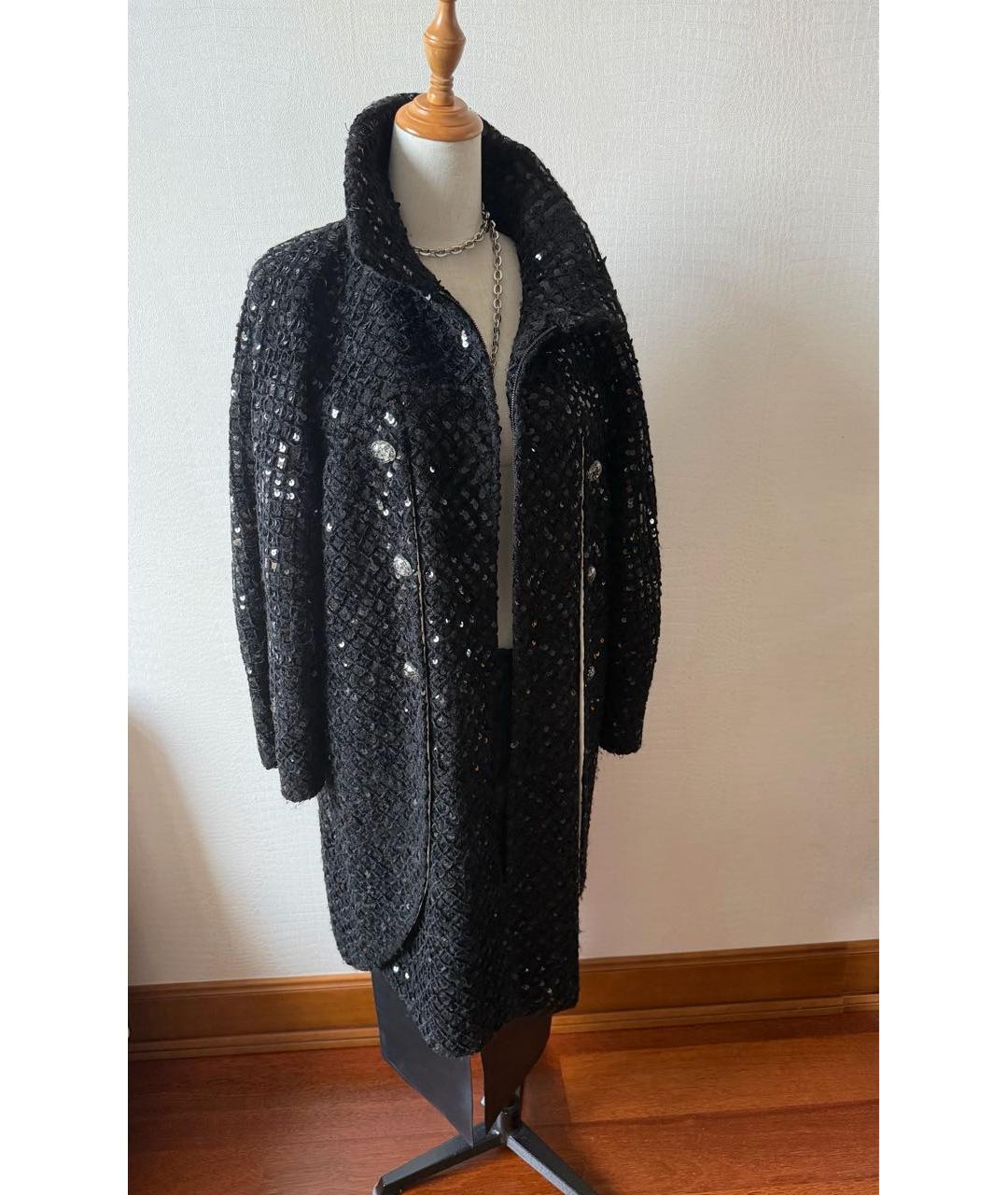 CHANEL Черное вискозное пальто, фото 8