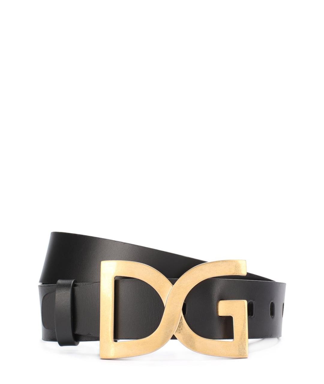 DOLCE&GABBANA Черный кожаный ремень, фото 2