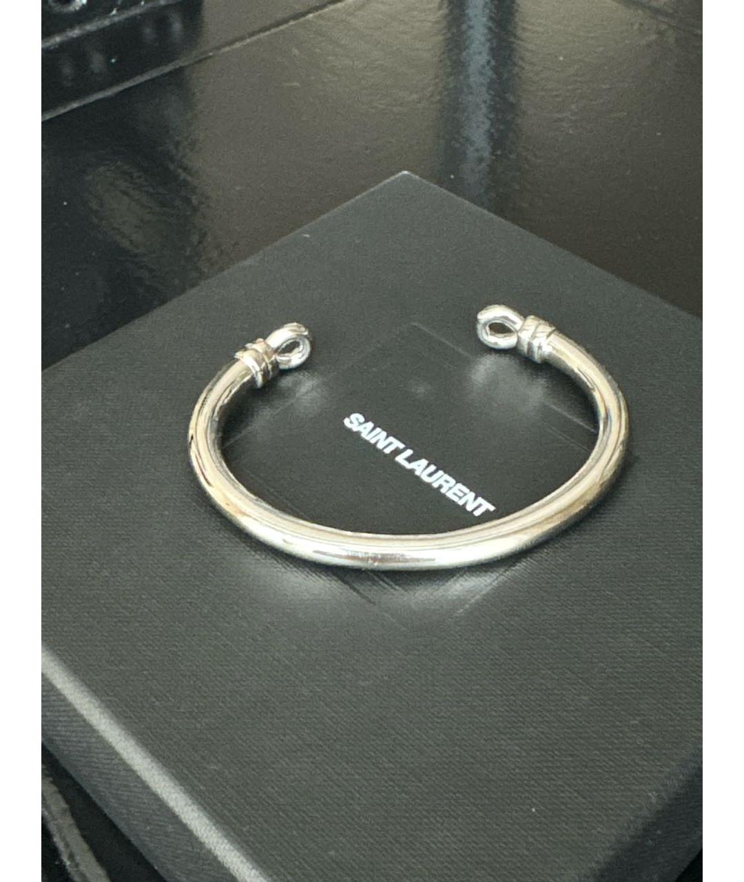 SAINT LAURENT Серебрянный металлический браслет, фото 3