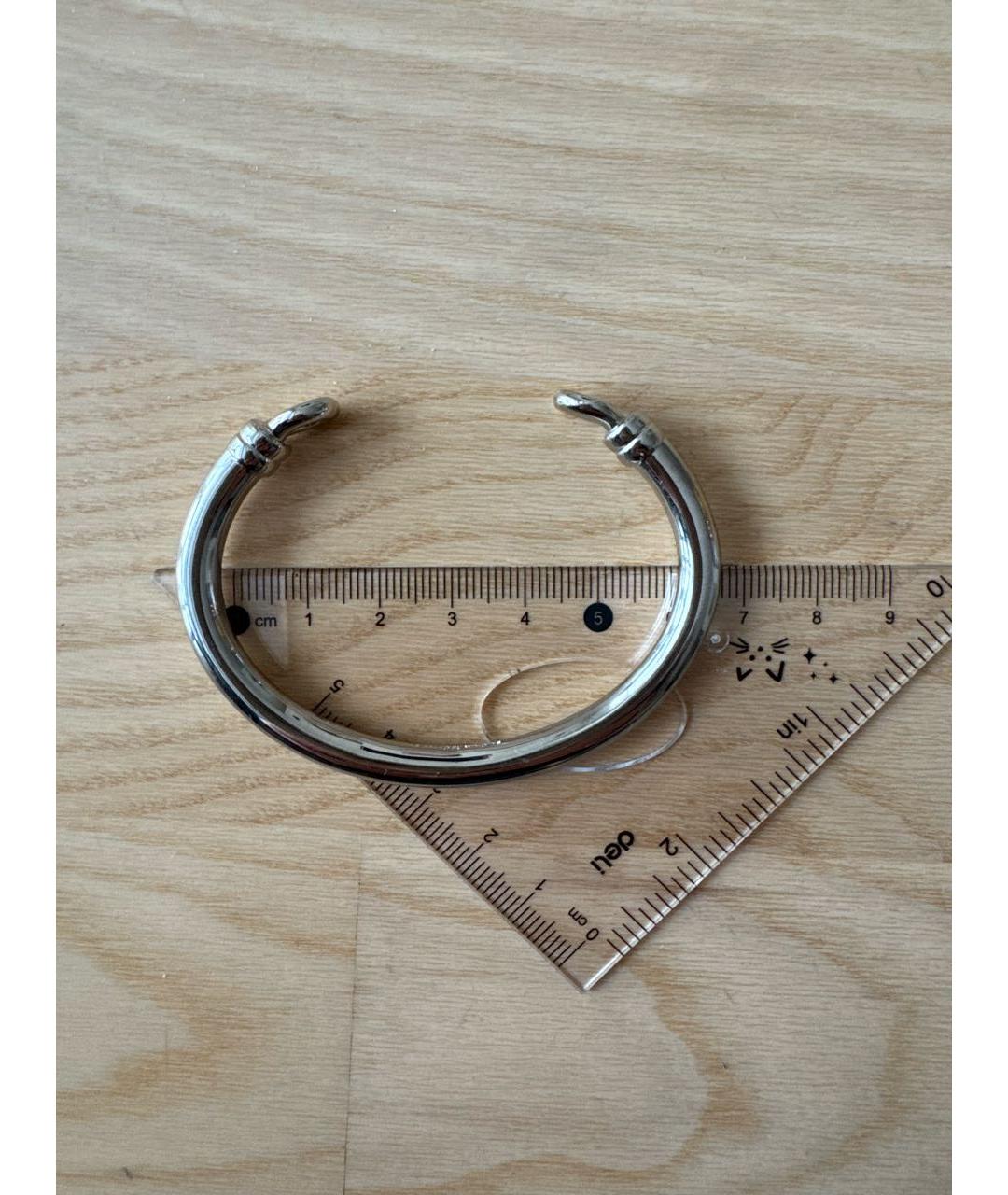 SAINT LAURENT Серебрянный металлический браслет, фото 6