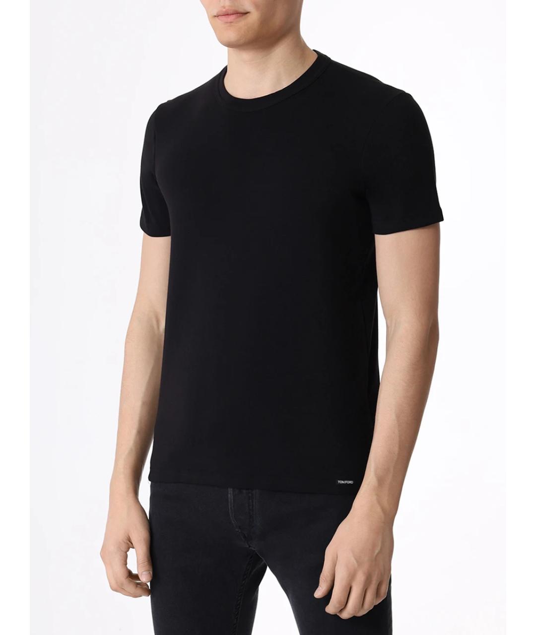 TOM FORD Черная хлопко-эластановая футболка, фото 3
