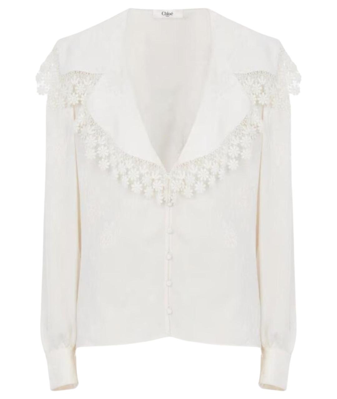 CHLOE Белая шелковая блузы, фото 1