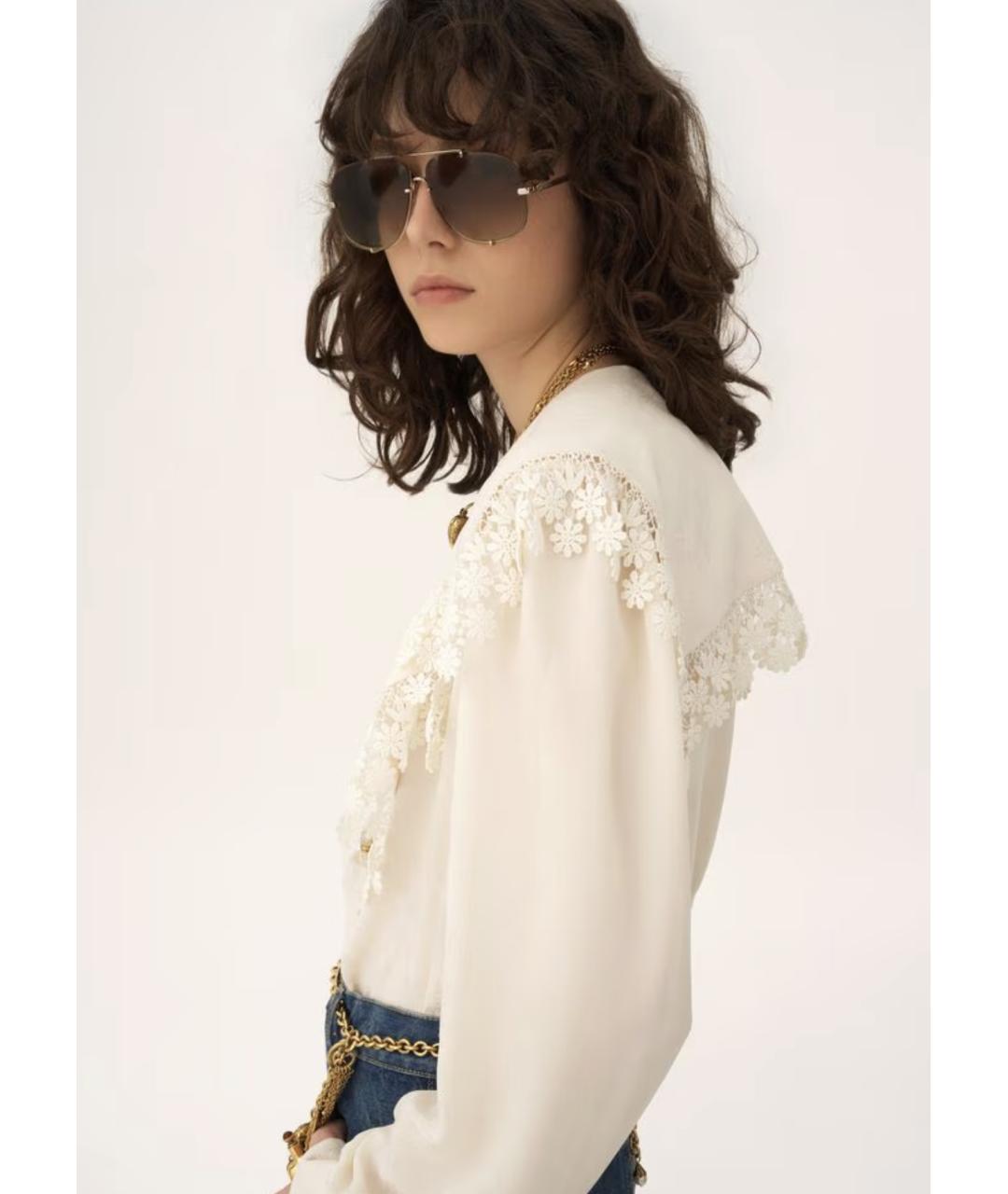 CHLOE Белая шелковая блузы, фото 4
