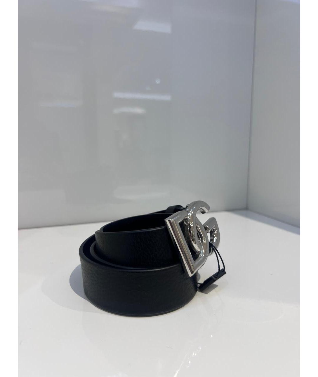 DOLCE&GABBANA Черный кожаный ремень, фото 3