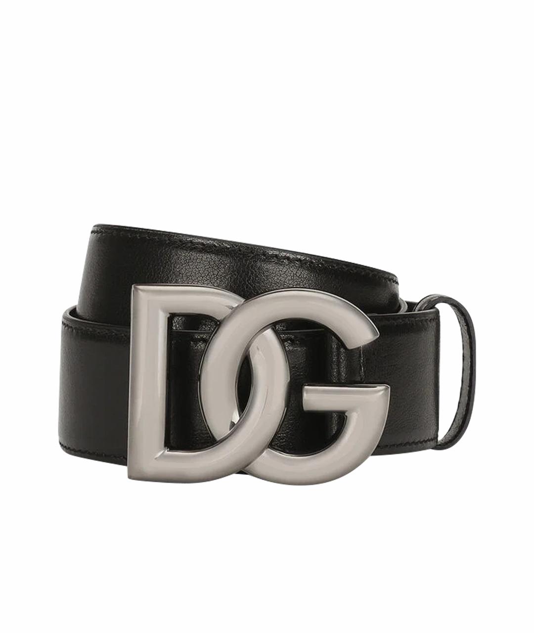 DOLCE&GABBANA Черный кожаный ремень, фото 1