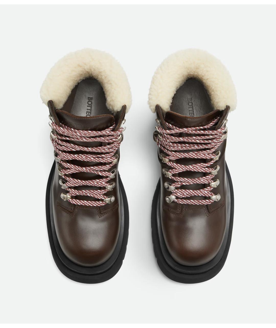 BOTTEGA VENETA Коричневые кожаные ботинки, фото 4