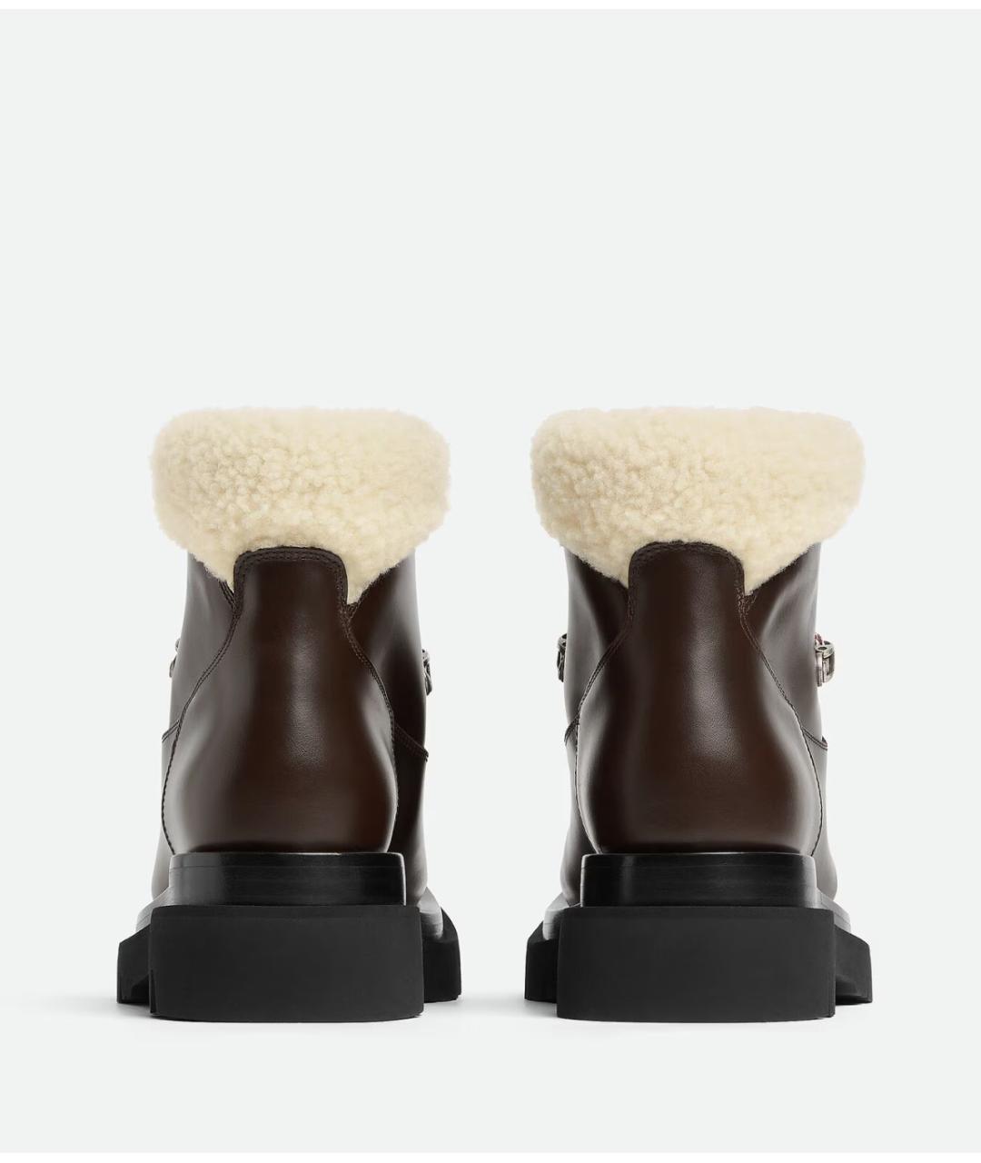 BOTTEGA VENETA Коричневые кожаные ботинки, фото 3