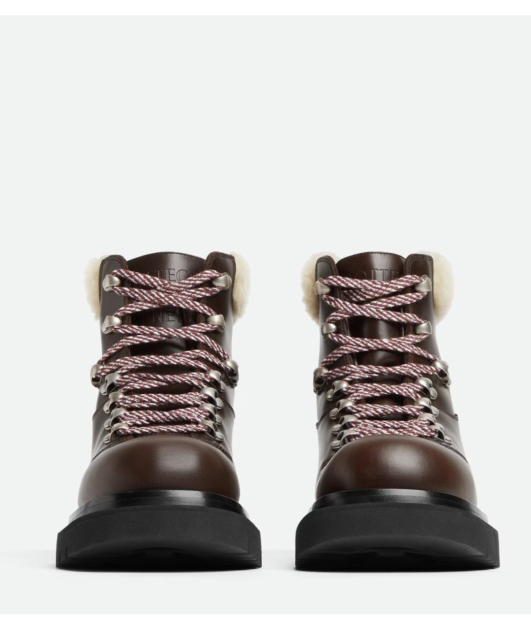 BOTTEGA VENETA Коричневые кожаные ботинки, фото 2