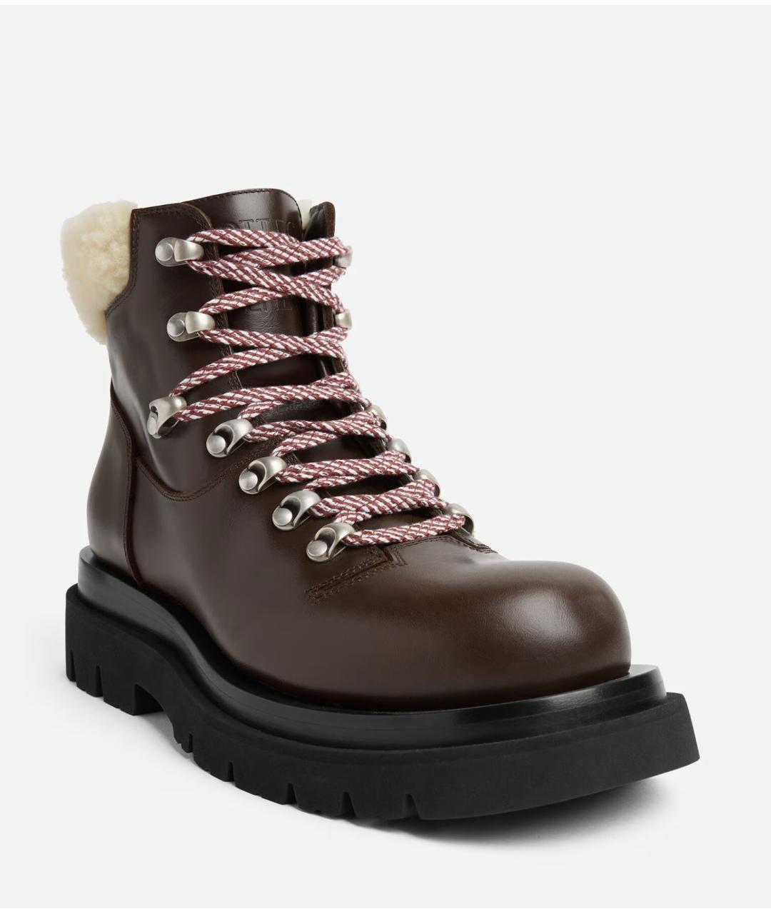 BOTTEGA VENETA Коричневые кожаные ботинки, фото 6