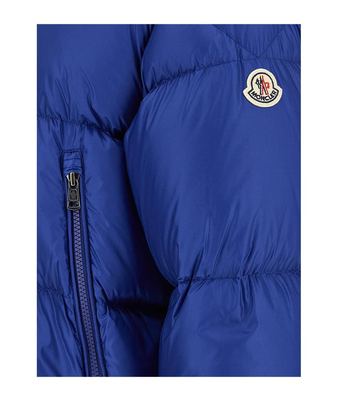 MONCLER Синий полиамидовый пуховик, фото 3