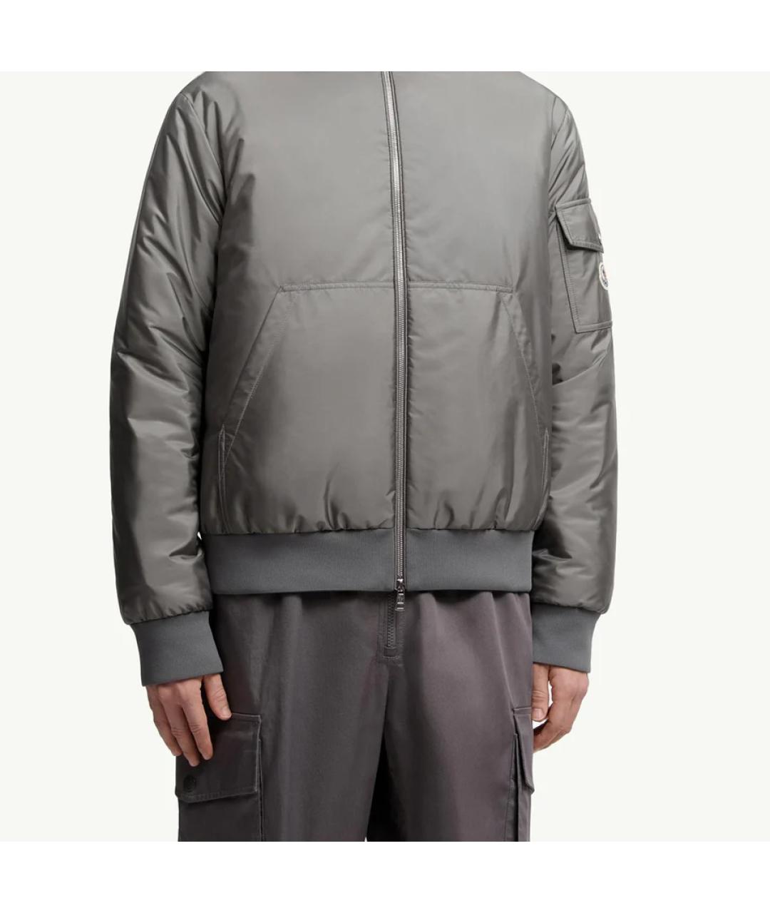 MONCLER Серая полиамидовая куртка, фото 3