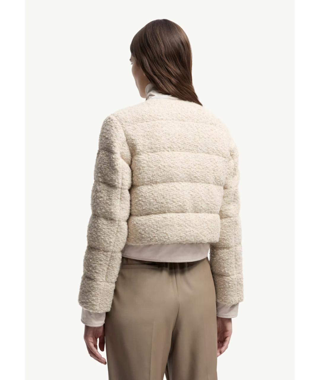 MONCLER Бежевый шерстяной пуховик, фото 5