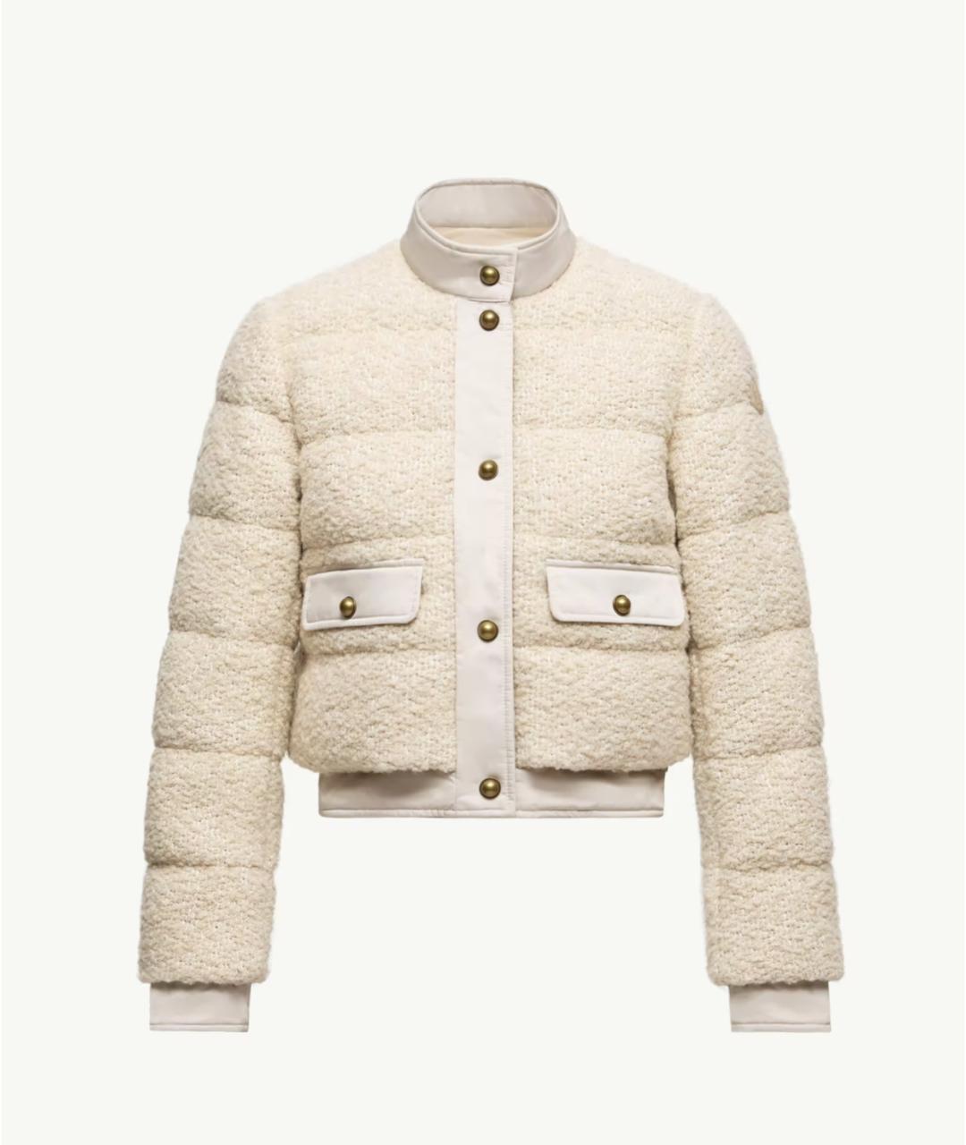 MONCLER Бежевый шерстяной пуховик, фото 6