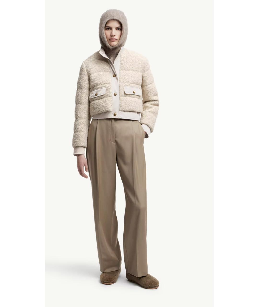 MONCLER Бежевый шерстяной пуховик, фото 2