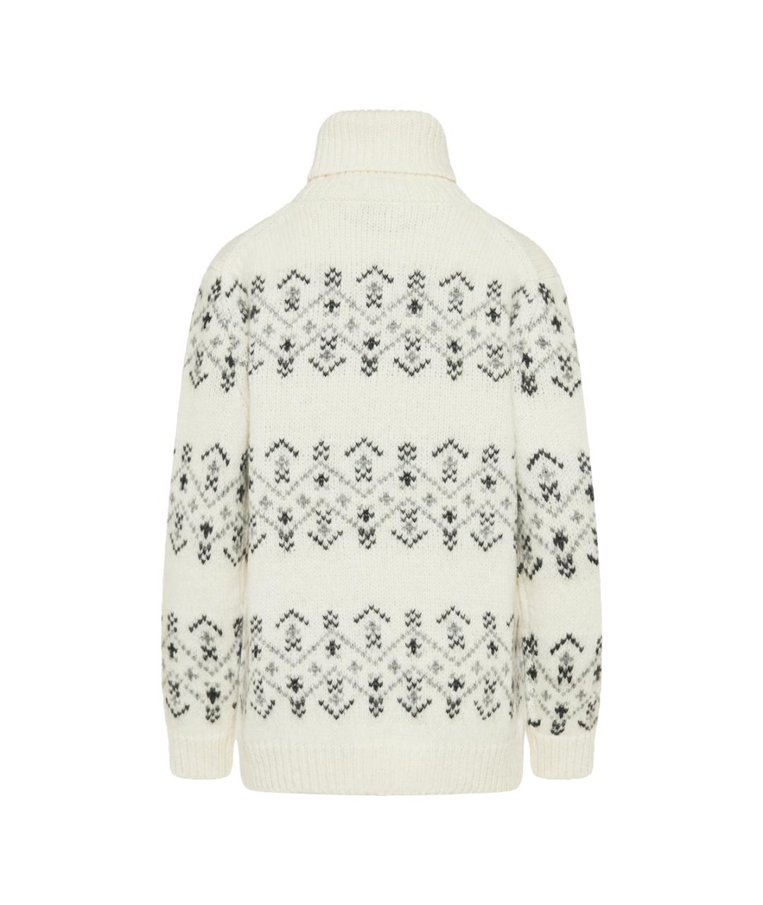 MONCLER Бежевый шерстяной джемпер / свитер, фото 2