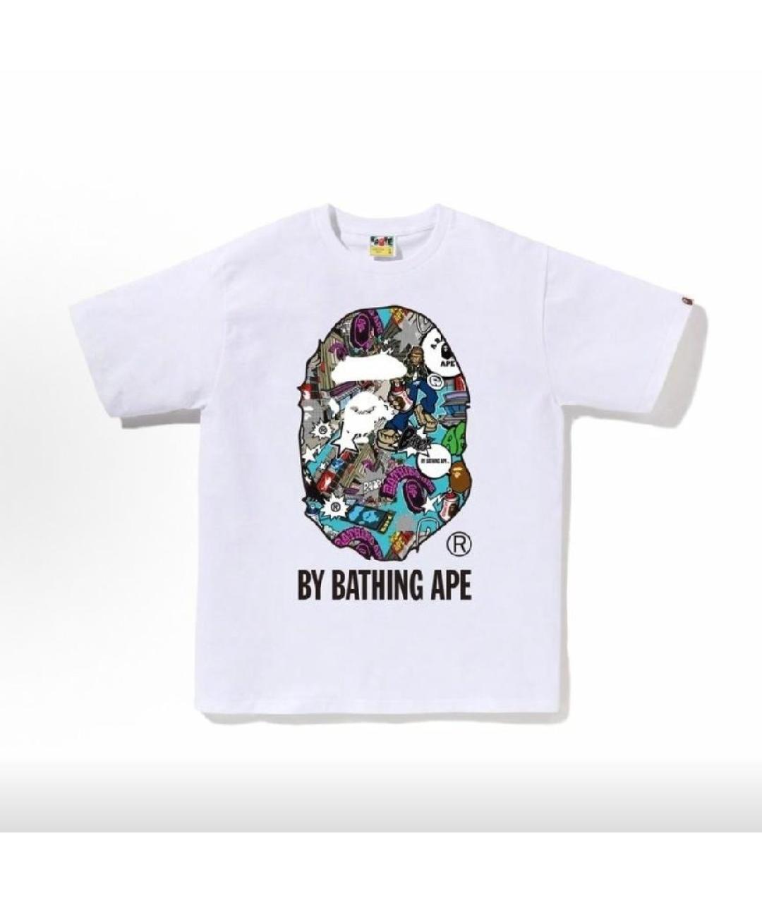 A BATHING APE Белая хлопковая футболка, фото 3
