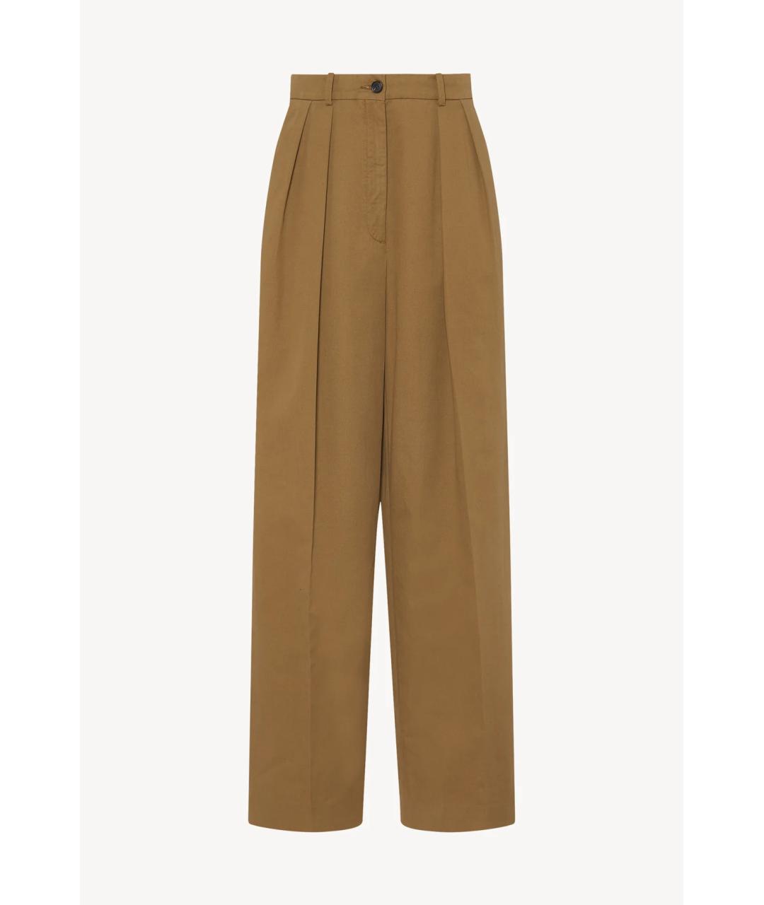 THE ROW Коричневые хлопковые прямые брюки, фото 7