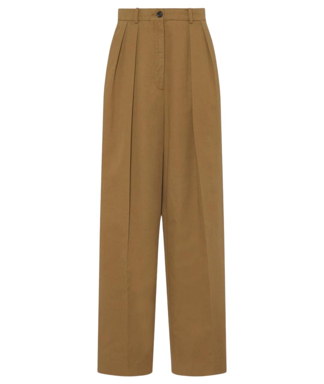 THE ROW Коричневые хлопковые прямые брюки, фото 1