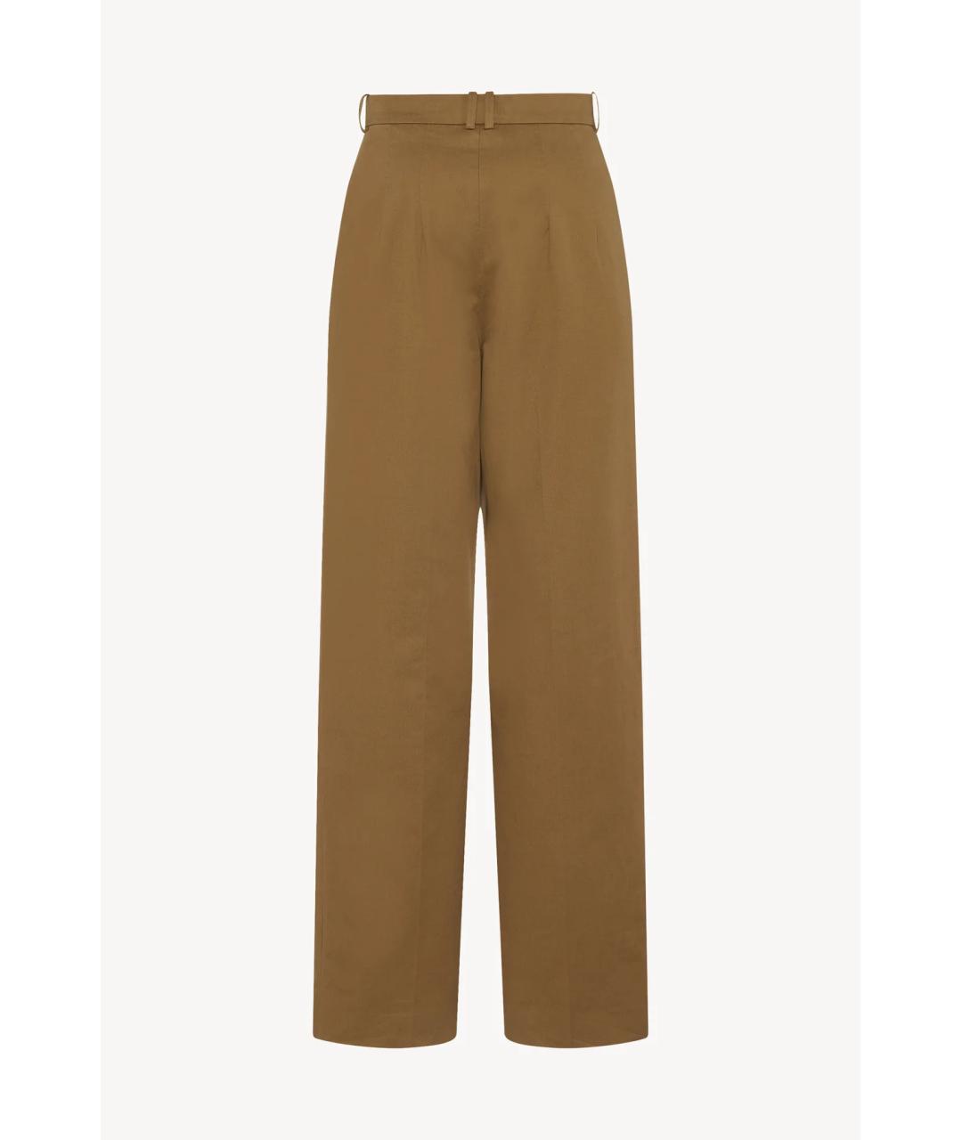 THE ROW Коричневые хлопковые прямые брюки, фото 2