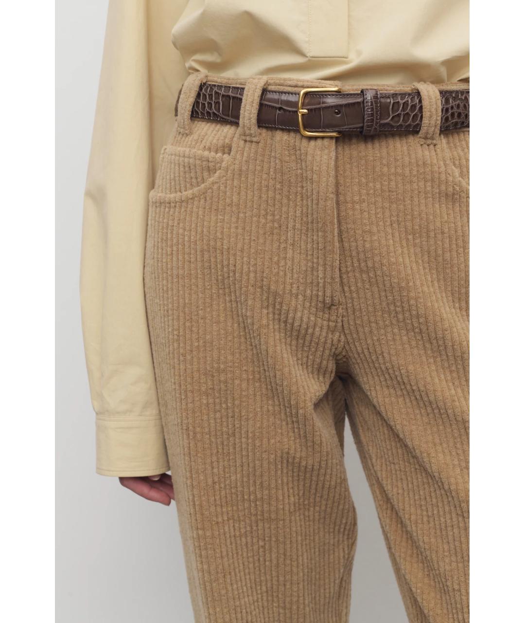 THE ROW Бежевые хлопковые прямые джинсы, фото 3