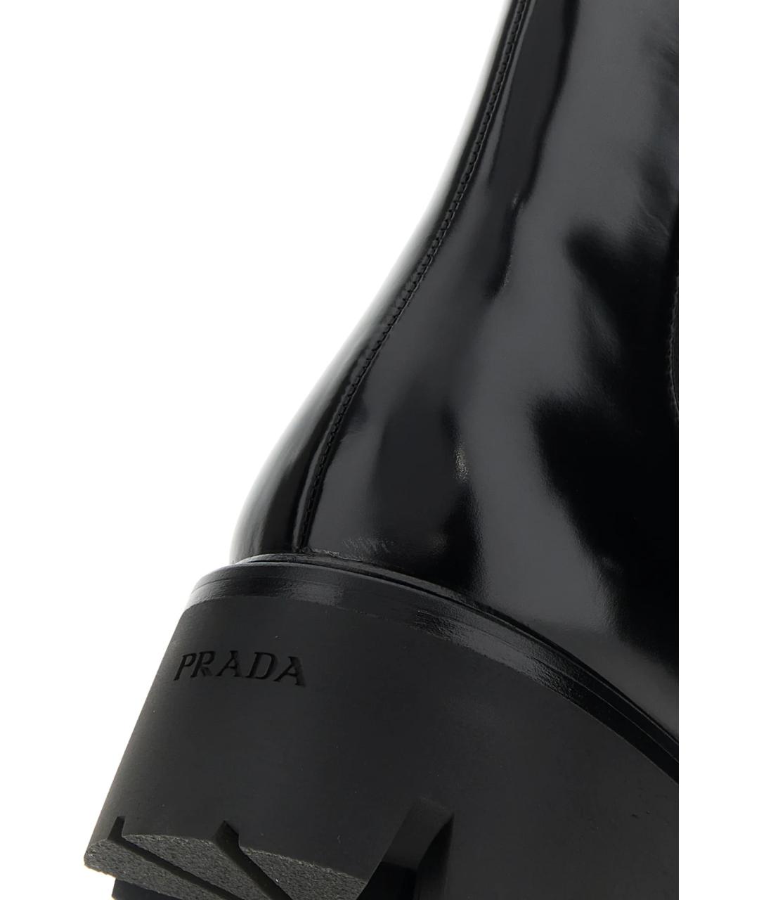 PRADA Черные кожаные ботинки, фото 4