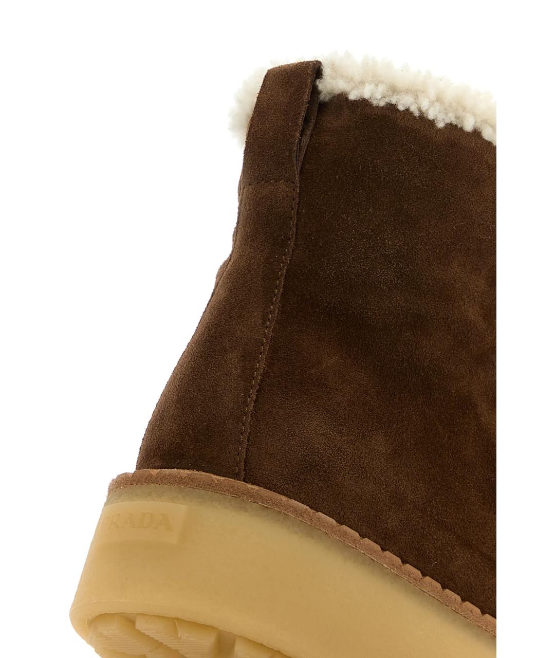PRADA Коричневые замшевые ботинки, фото 4