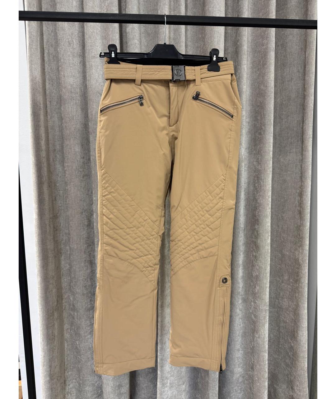 BOGNER Бежевые полиэстеровые прямые брюки, фото 5