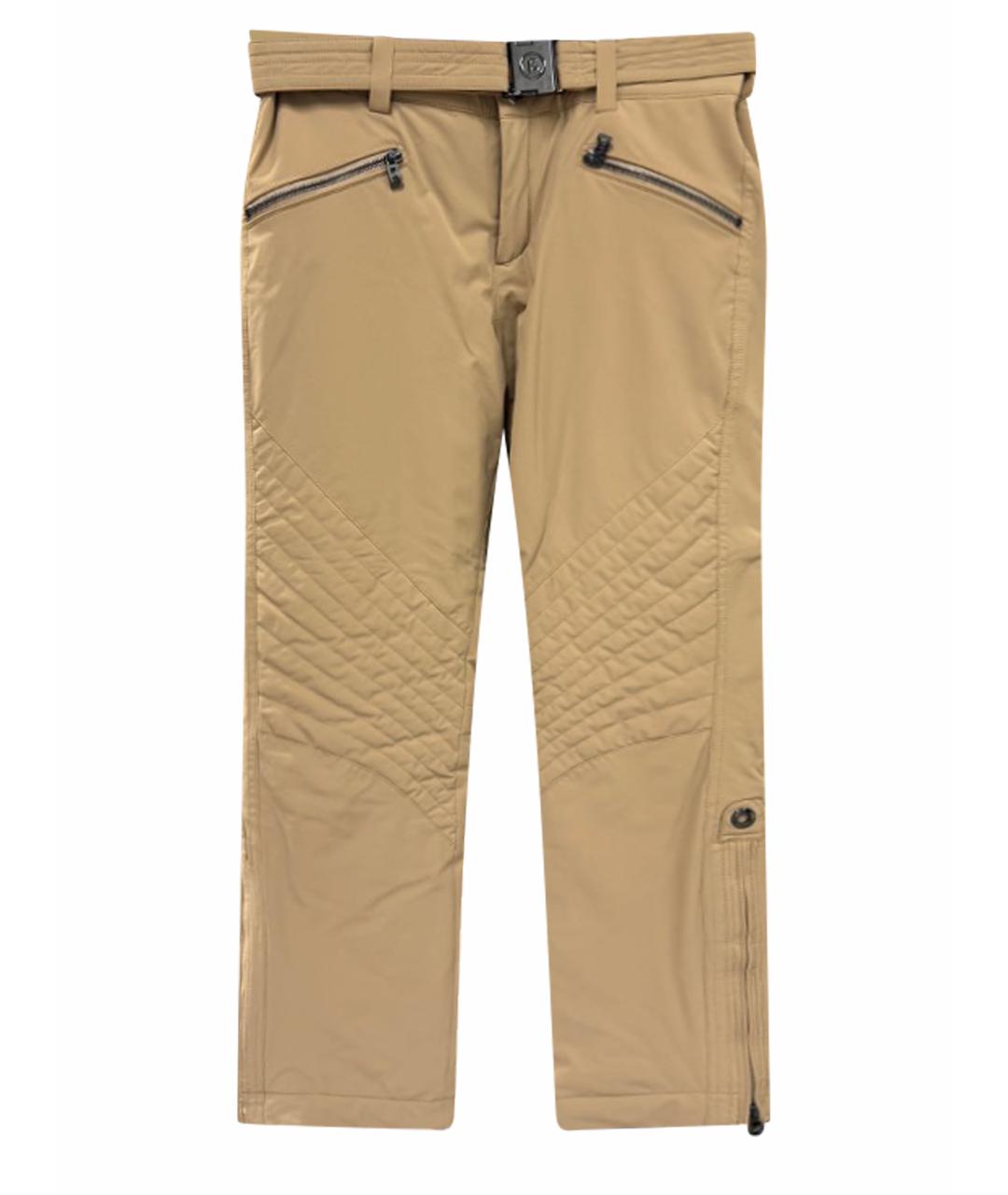BOGNER Бежевые полиэстеровые прямые брюки, фото 1