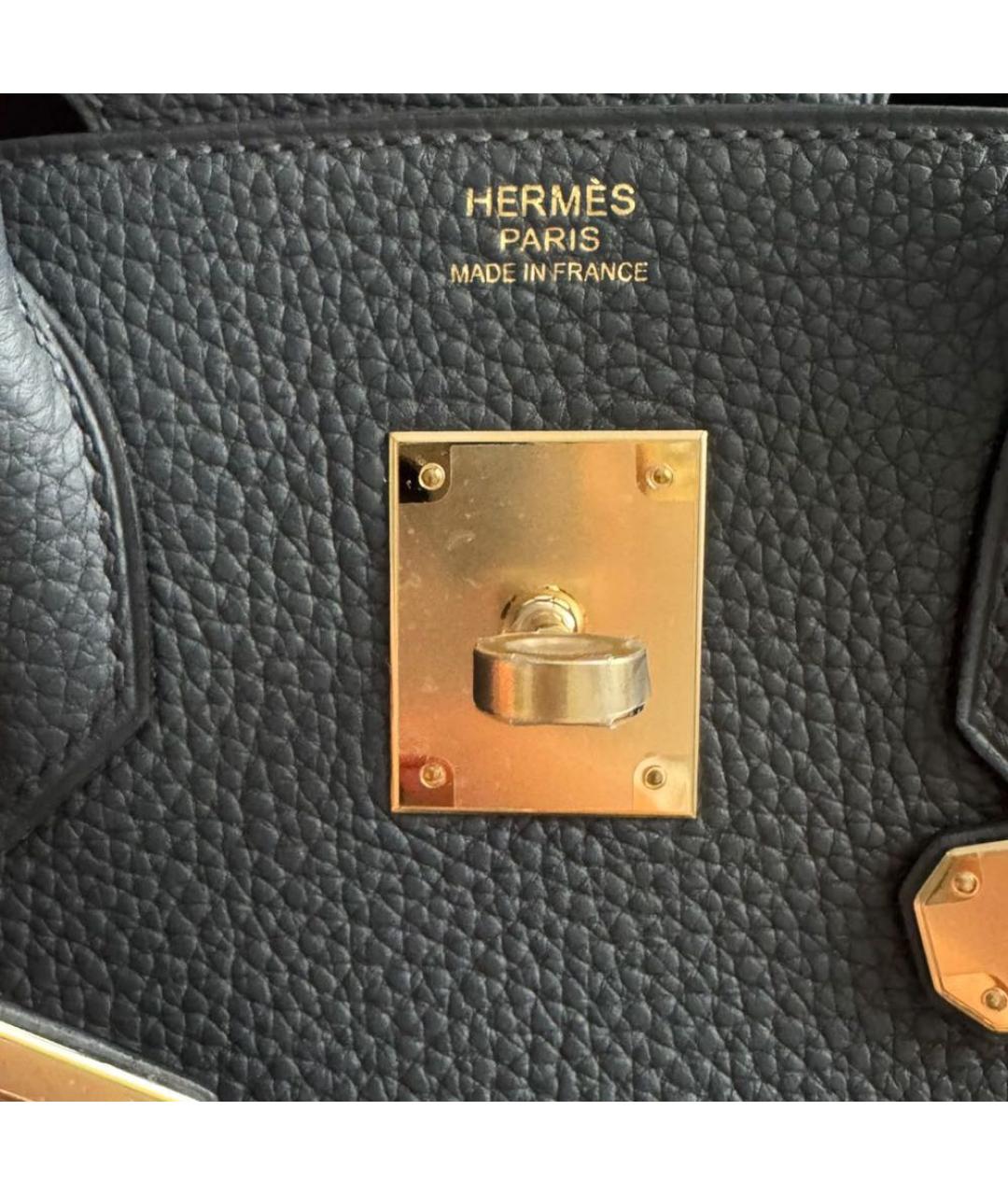 HERMES Серая кожаная сумка с короткими ручками, фото 8