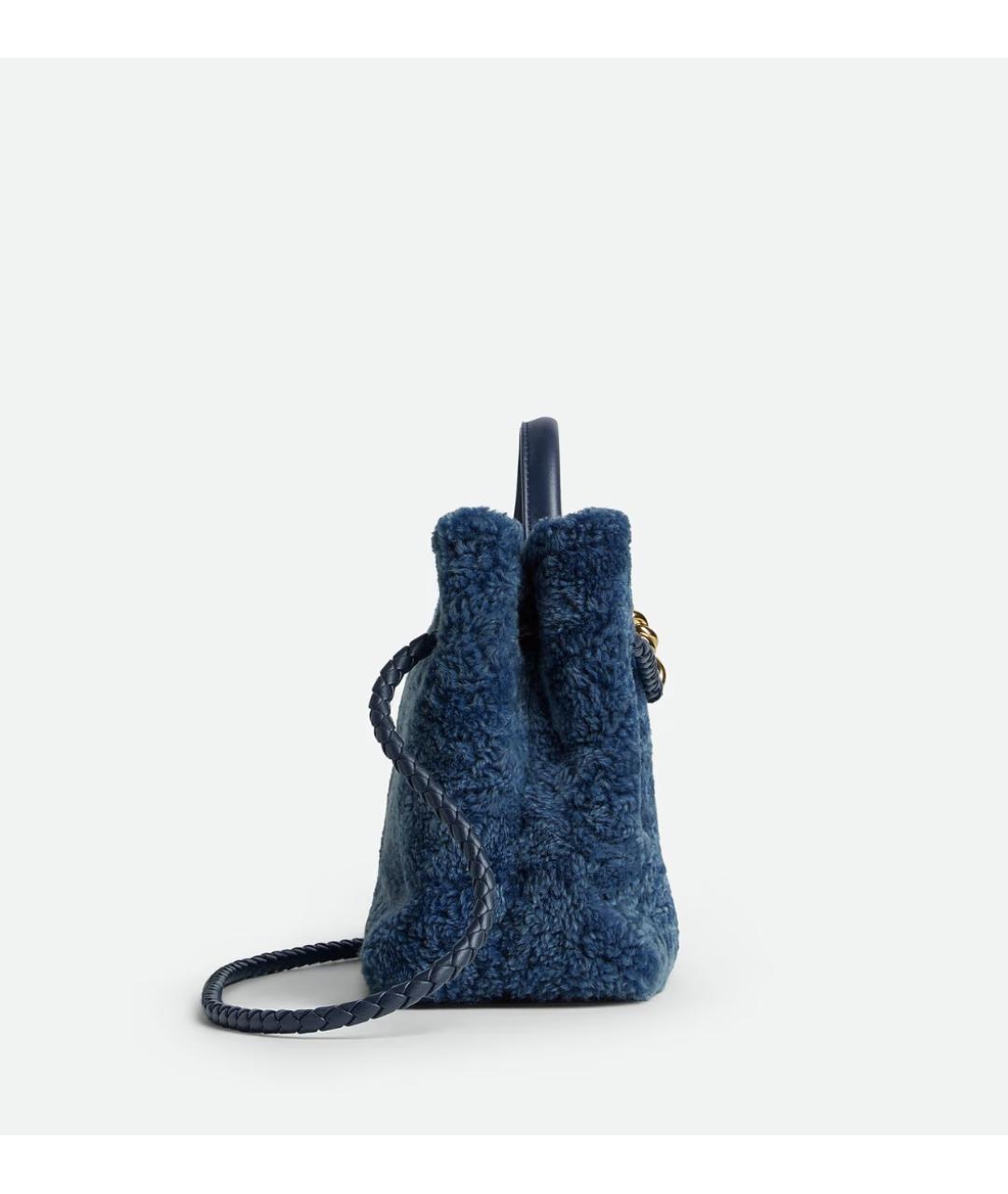 BOTTEGA VENETA Синяя меховая сумка тоут, фото 4
