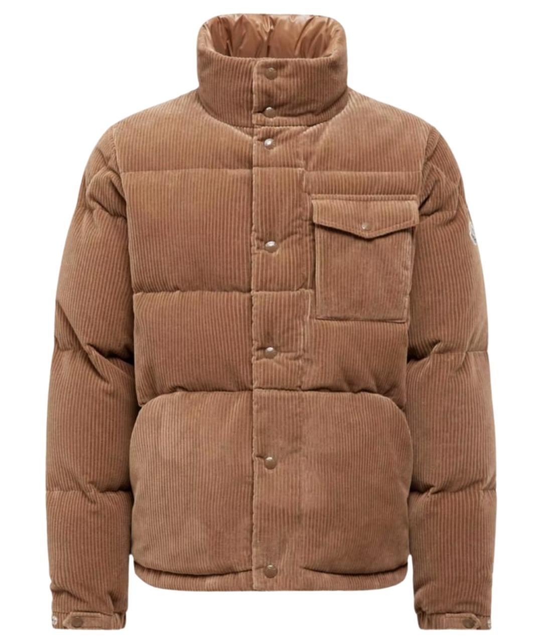 MONCLER Коричневый хлопковый пуховик, фото 1