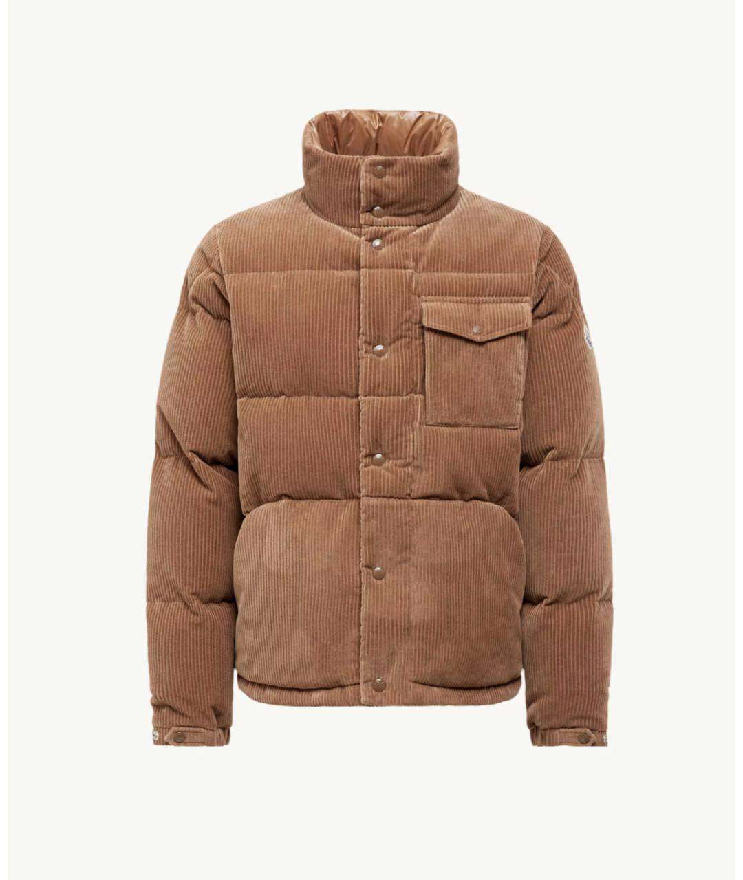 MONCLER Коричневый хлопковый пуховик, фото 5