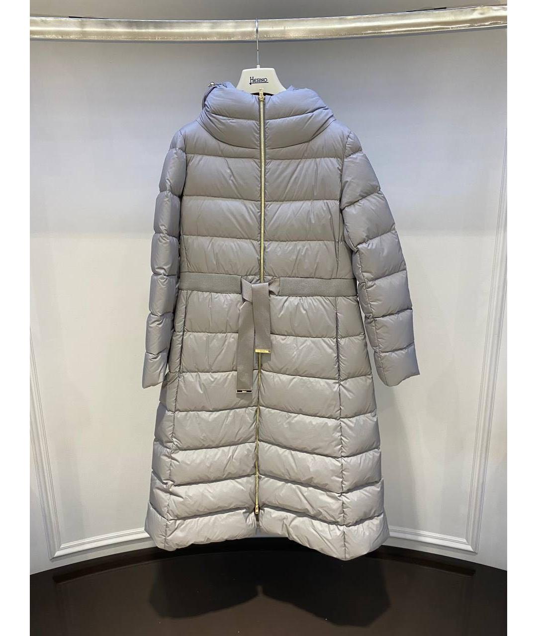 HERNO Серый полиамидовый пуховик, фото 3