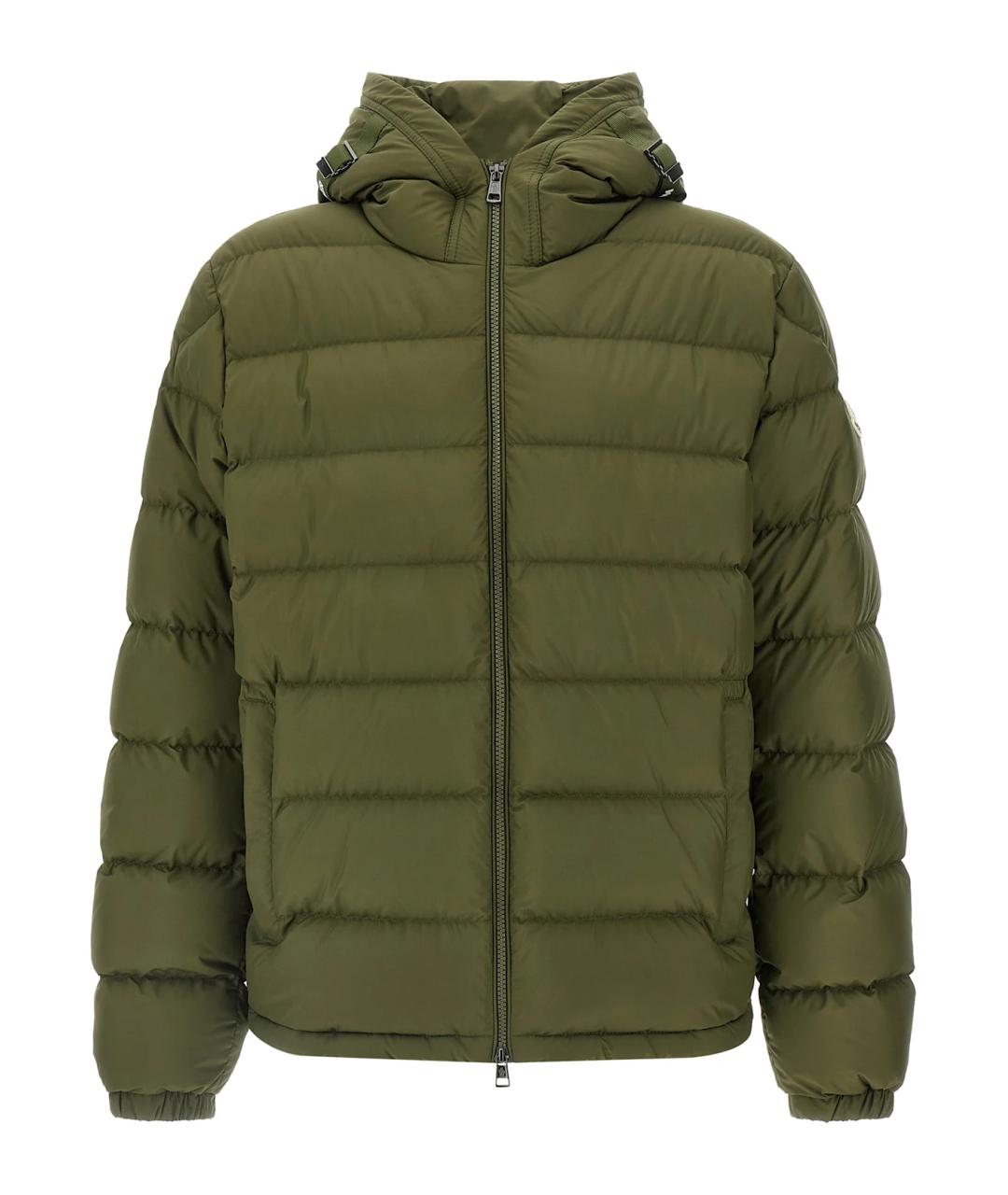 MONCLER Зеленая полиэстеровая куртка, фото 1