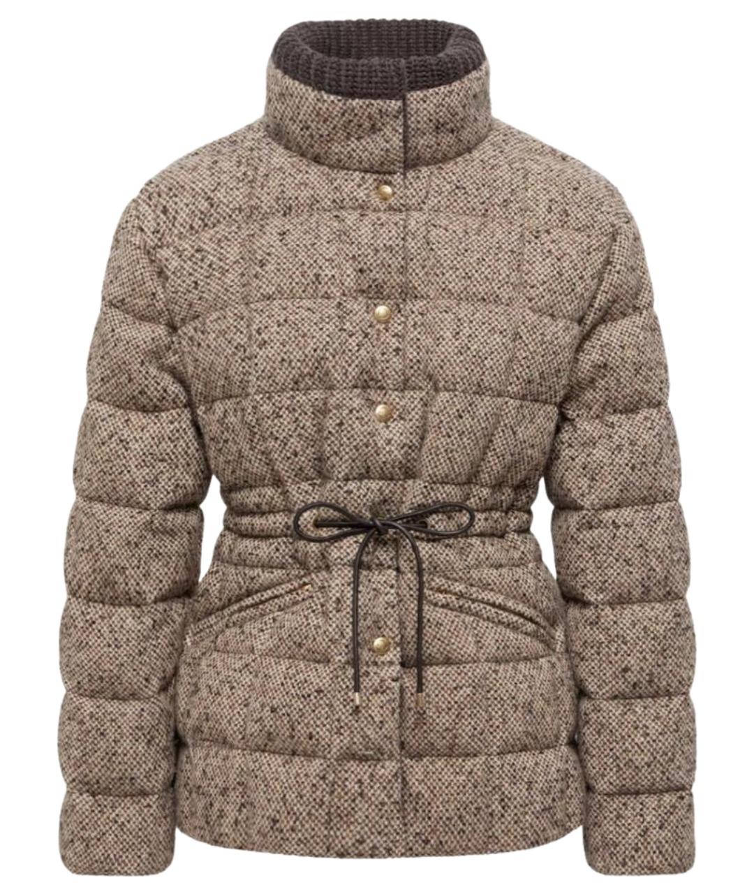 MONCLER Коричневый пуховик, фото 1