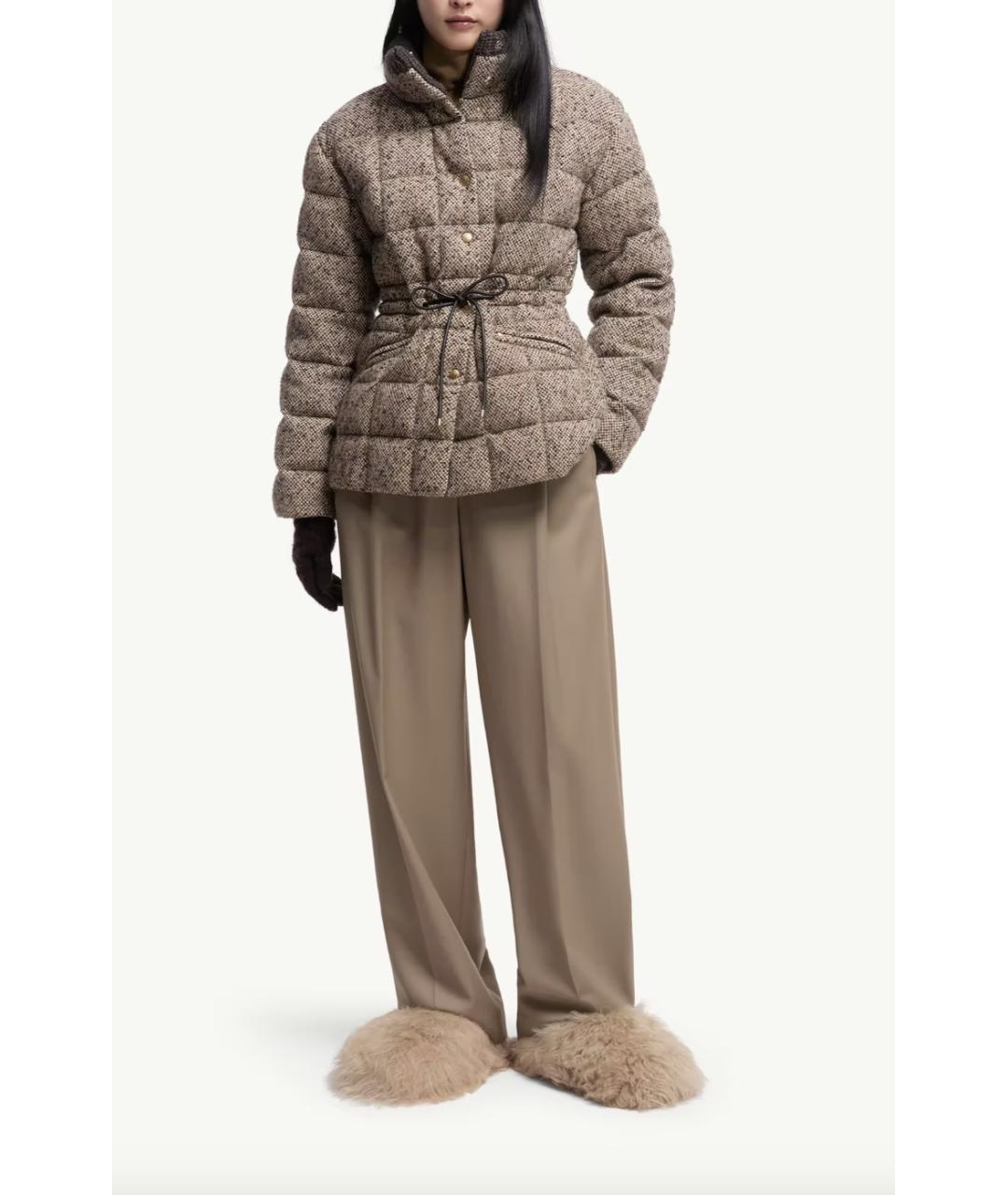 MONCLER Коричневый пуховик, фото 2