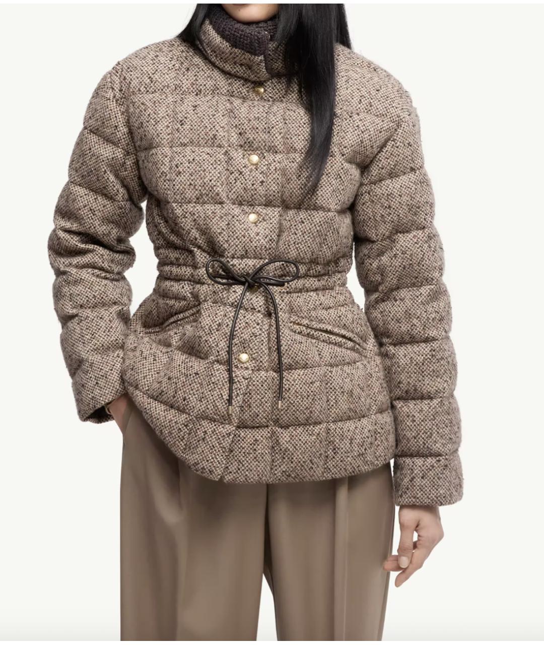 MONCLER Коричневый пуховик, фото 4