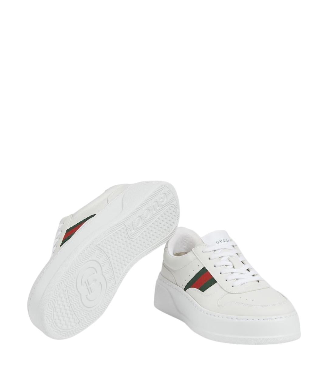 GUCCI Белые кожаные кеды, фото 3