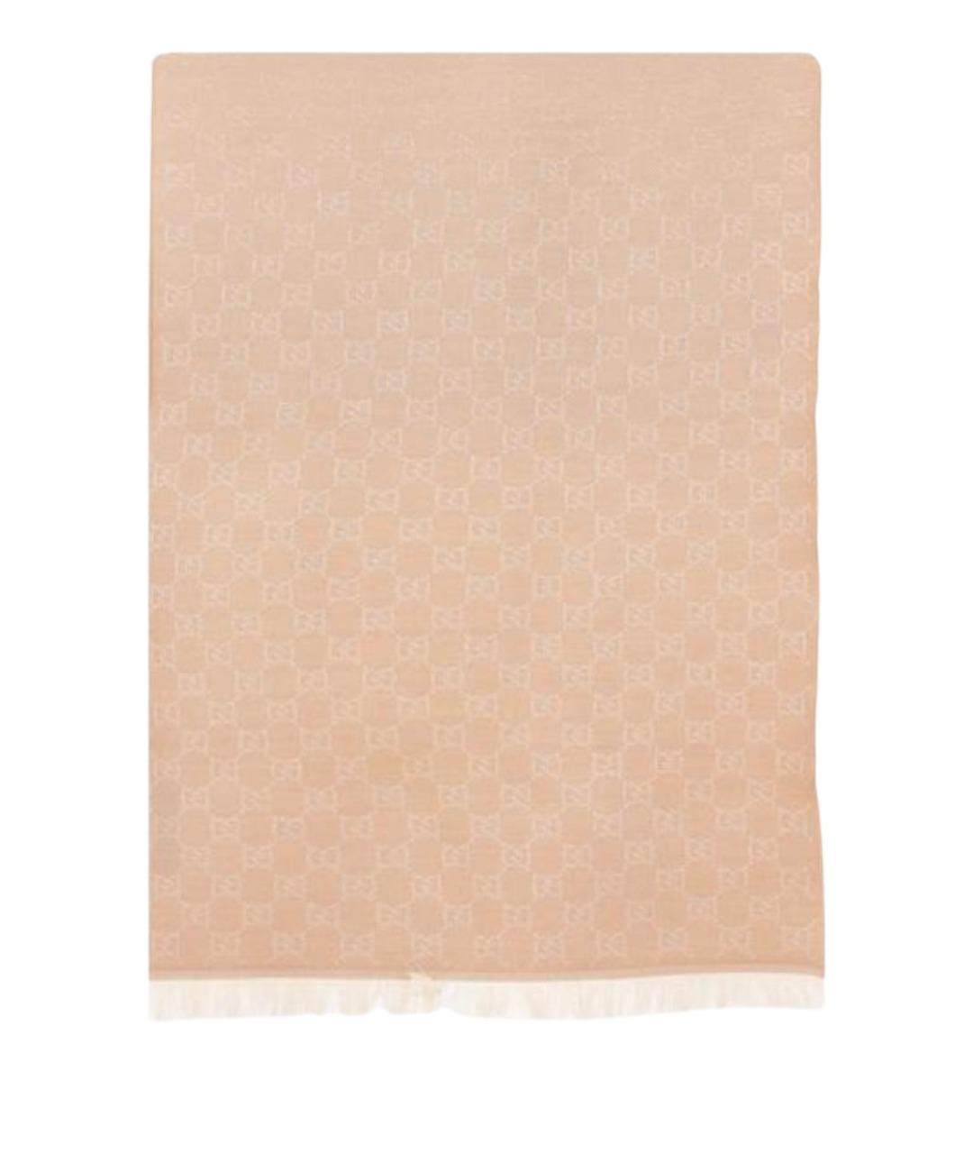 GUCCI Бежевый шерстяной шарф, фото 1