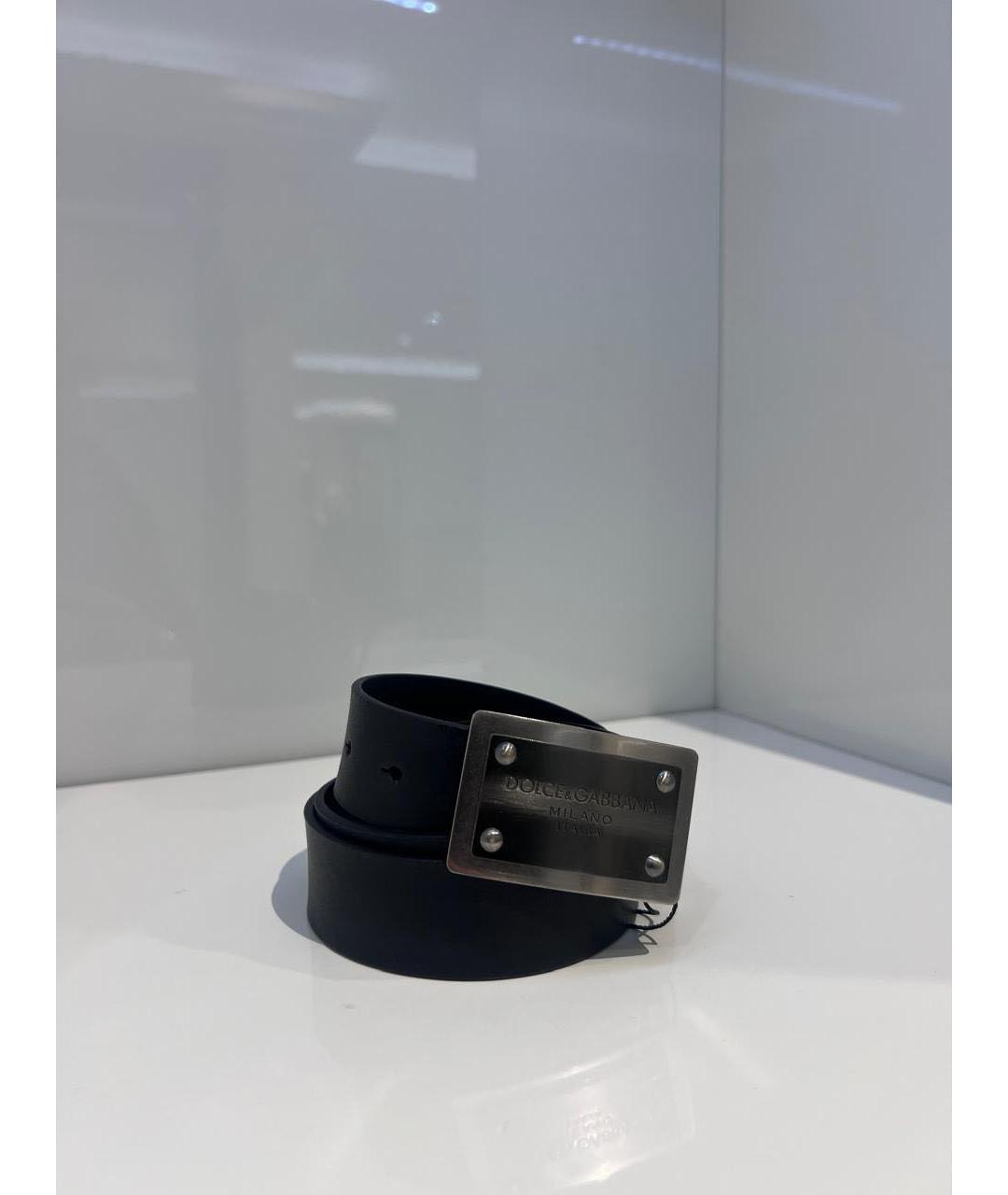 DOLCE&GABBANA Черный кожаный ремень, фото 2