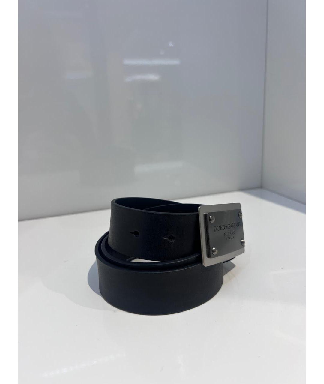 DOLCE&GABBANA Черный кожаный ремень, фото 3