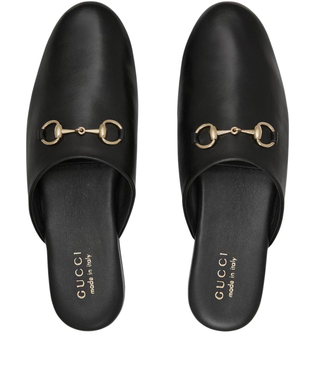 GUCCI Черные кожаные мюли, фото 3