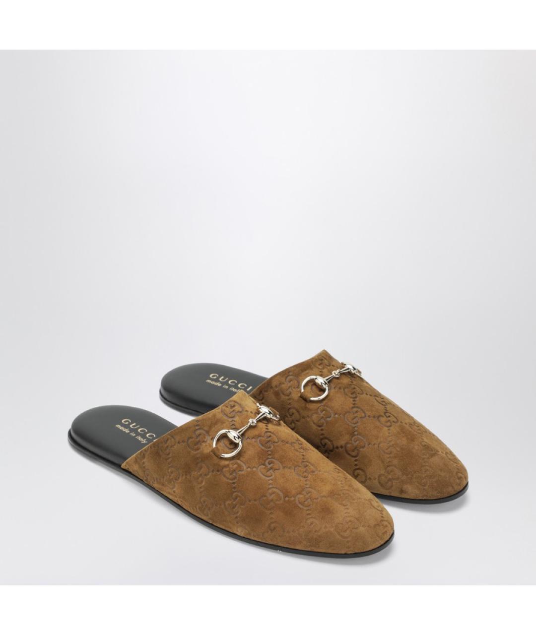 GUCCI Коричневые замшевые мюли, фото 2