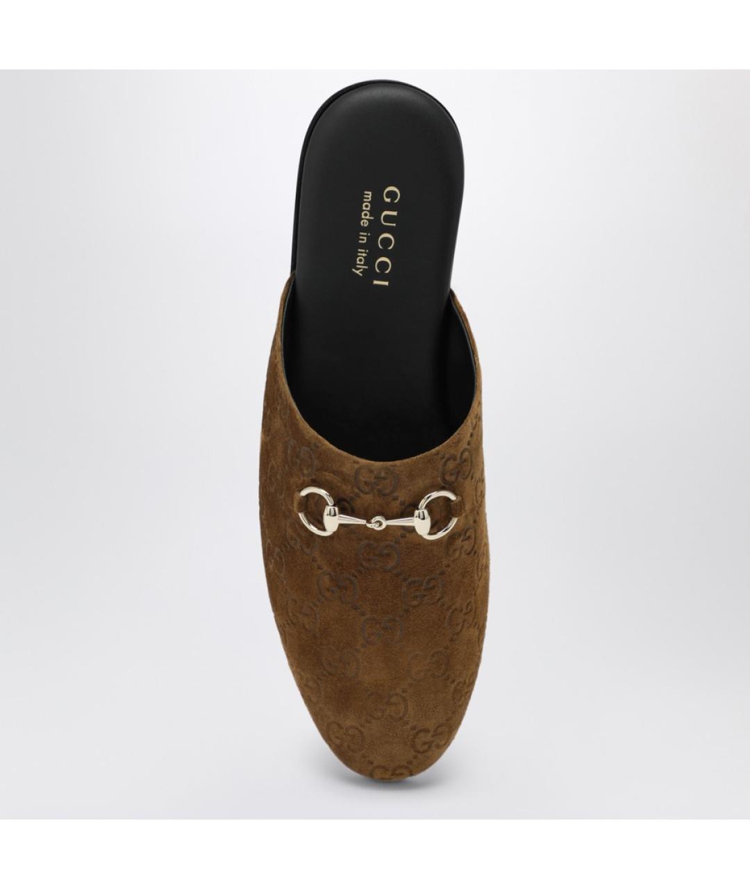 GUCCI Коричневые замшевые мюли, фото 3