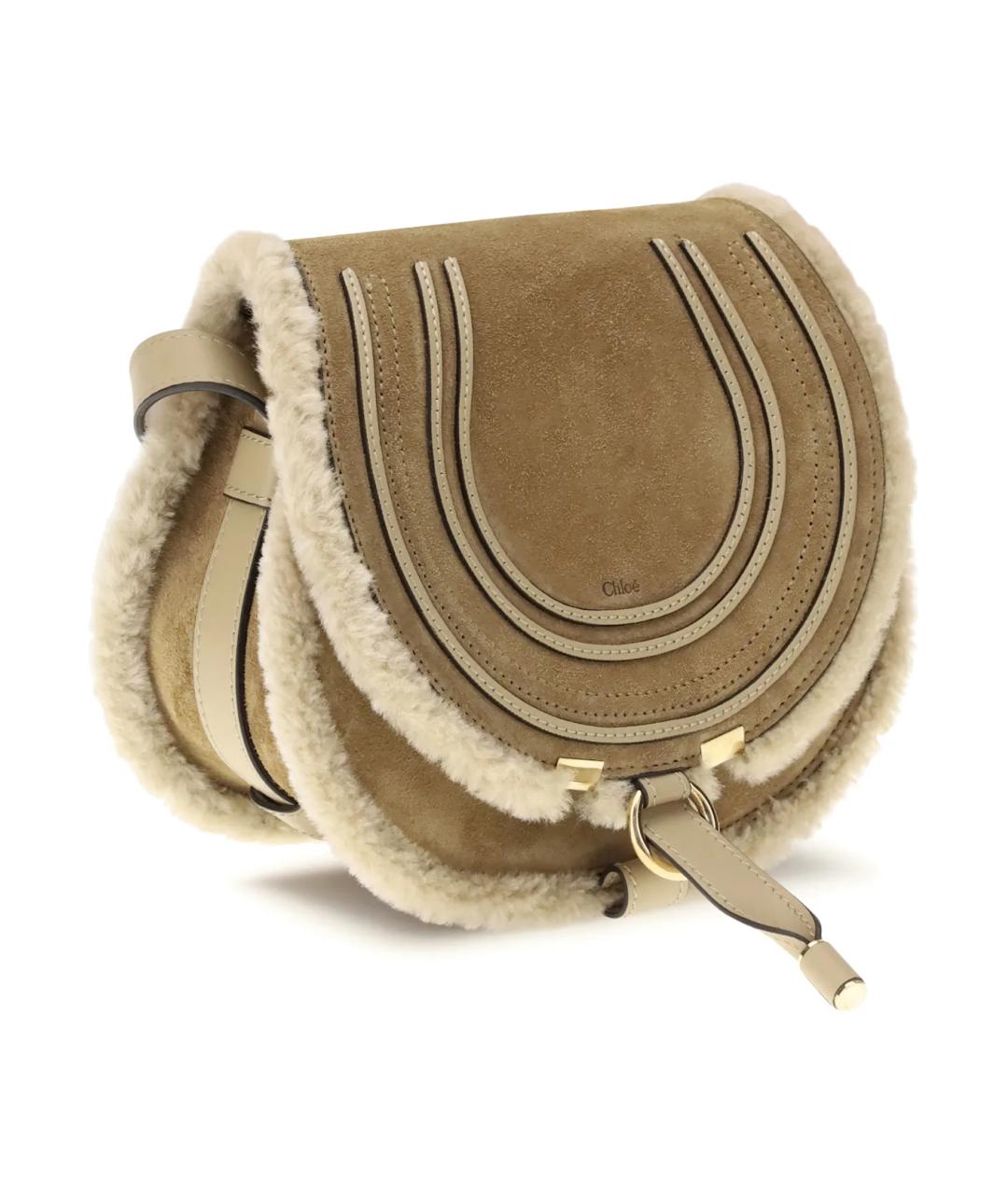 CHLOE Бежевая замшевая сумка через плечо, фото 1