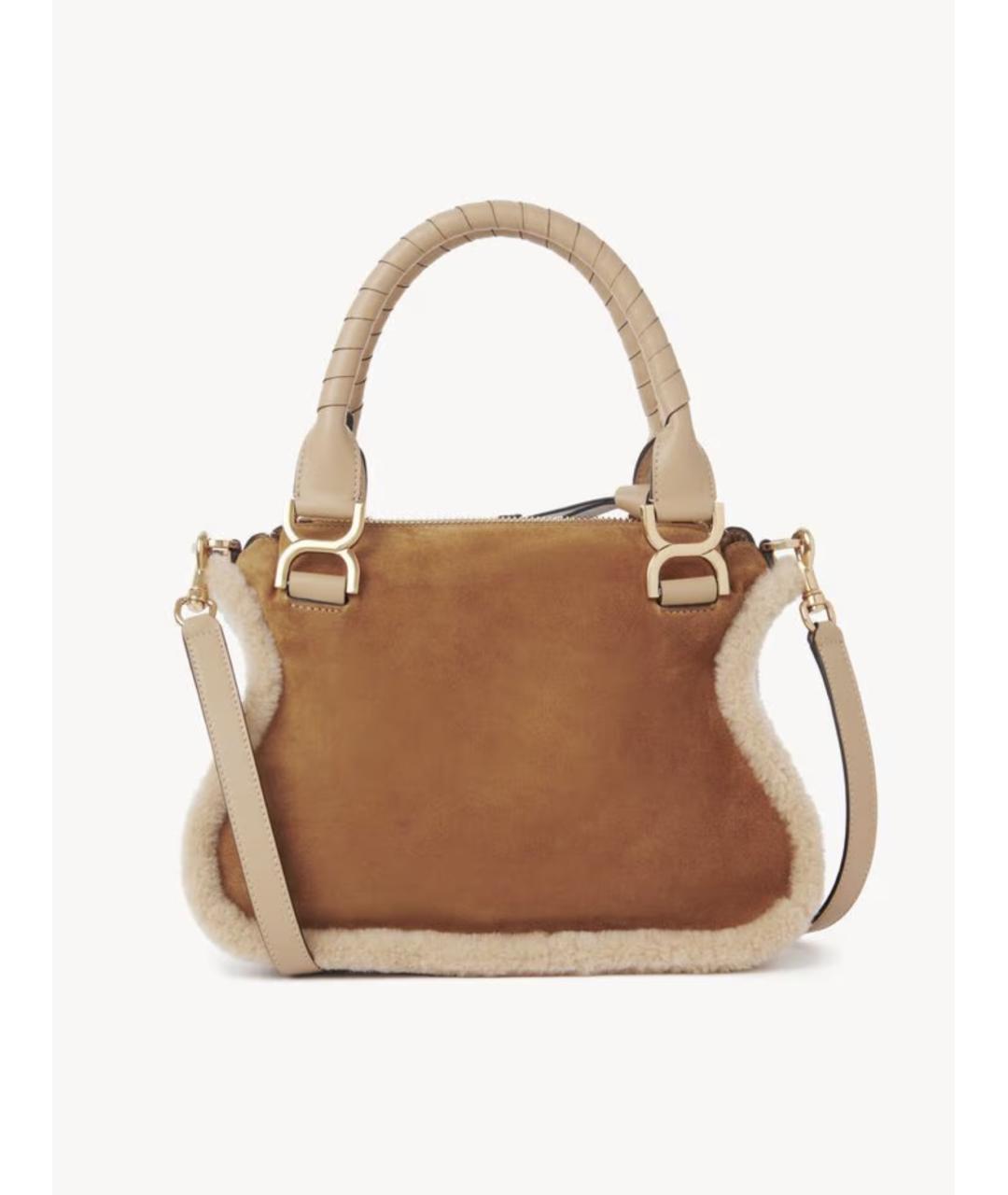 CHLOE Бежевая замшевая сумка тоут, фото 4