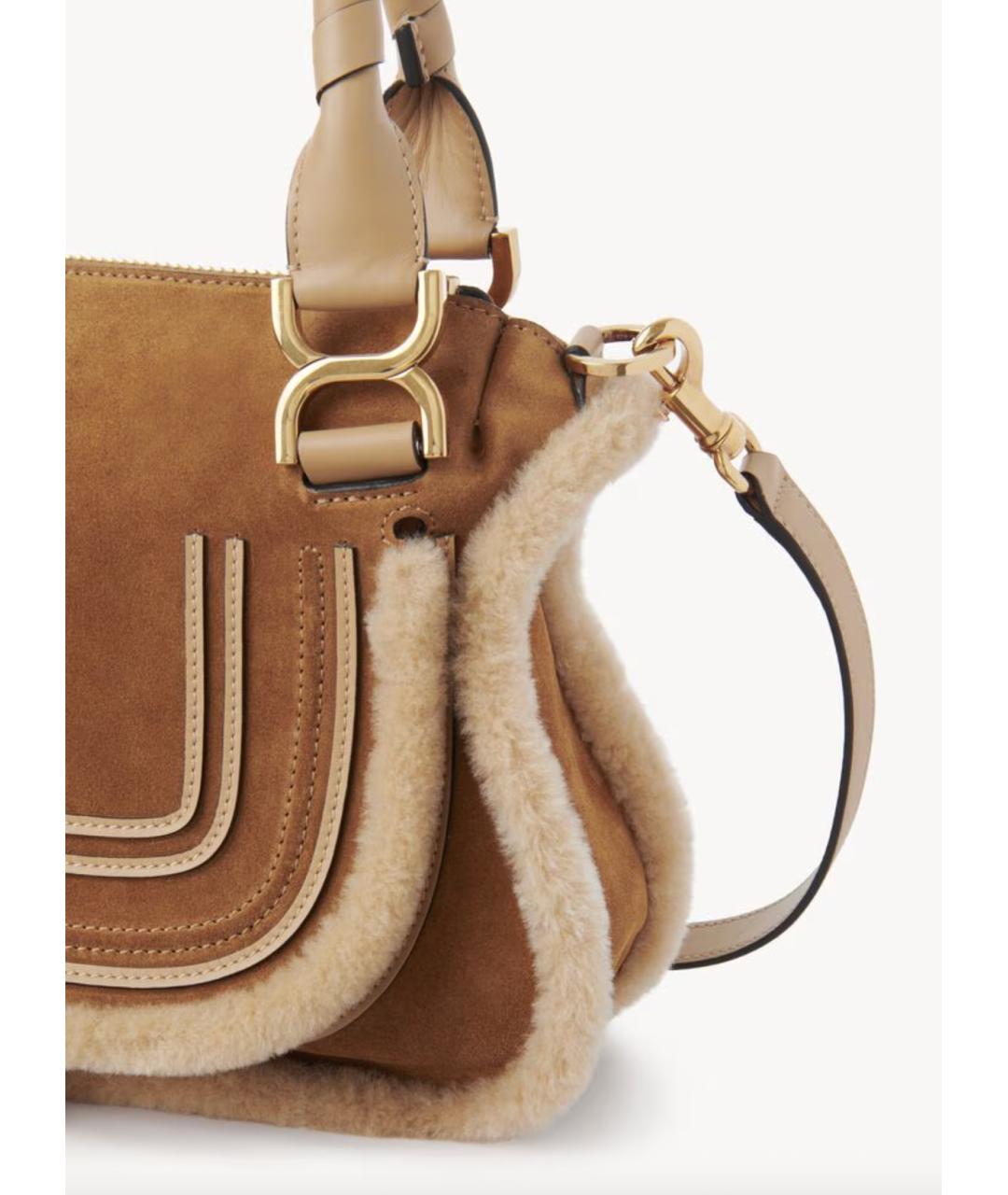 CHLOE Бежевая замшевая сумка тоут, фото 3