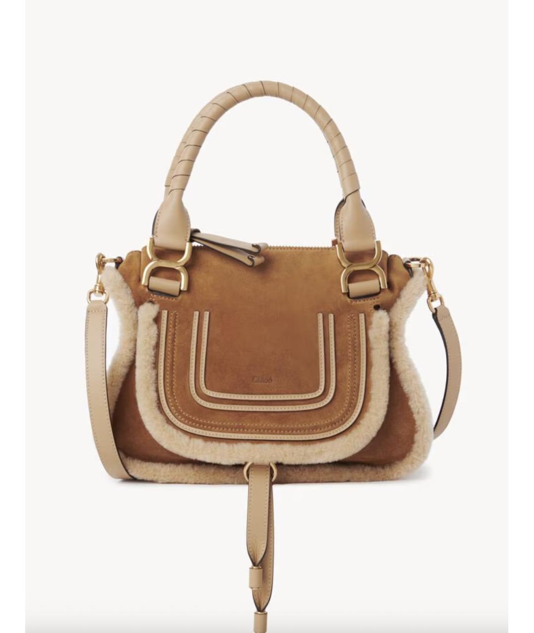 CHLOE Бежевая замшевая сумка тоут, фото 5