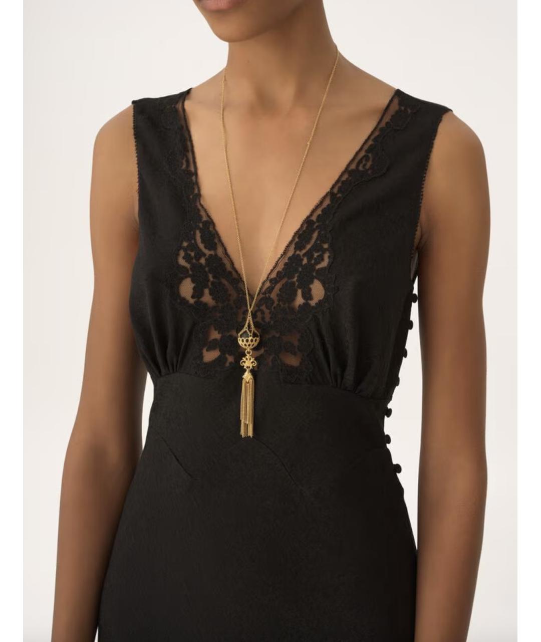 CHLOE Черное шелковое повседневное платье, фото 4
